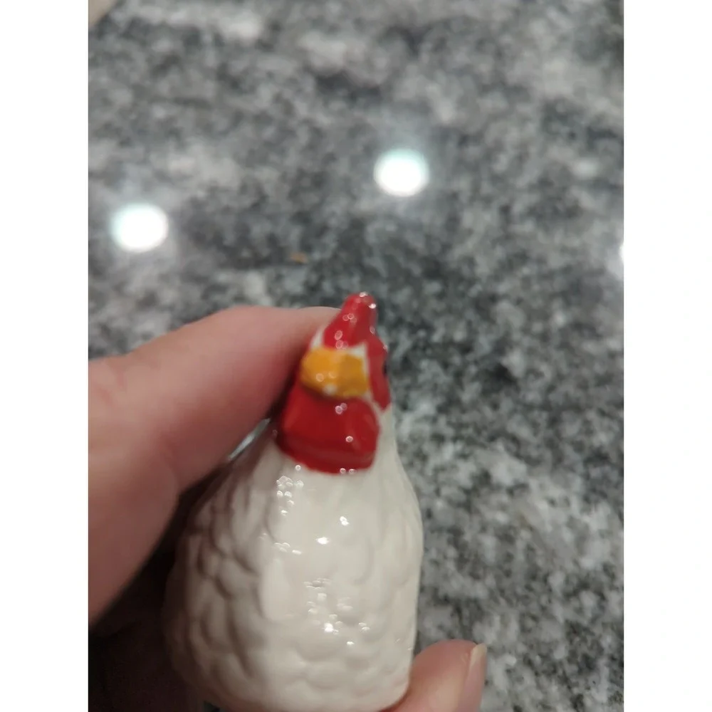 Set Of 4 Ceramic Chicken Hen Napkin Rings Farmhouse Country Rustic Cottagecore
